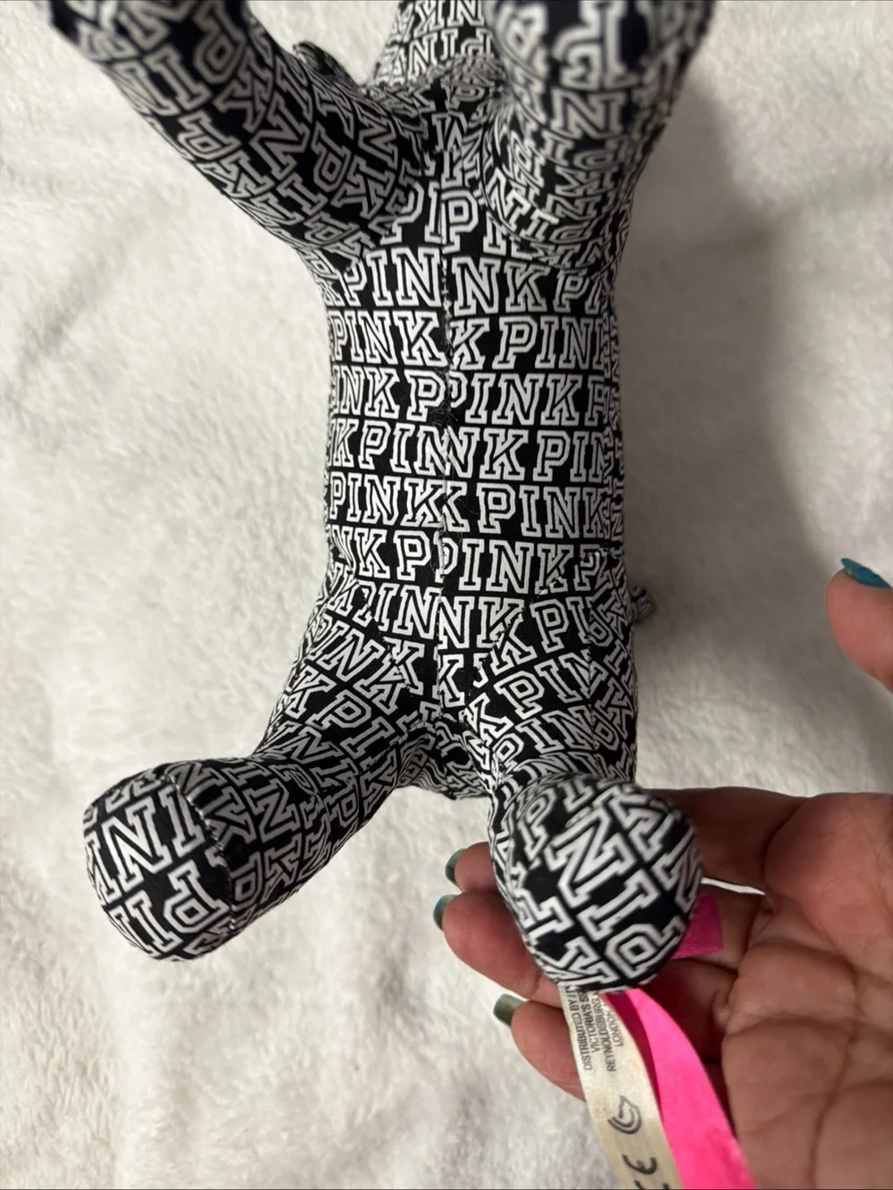 PINK Victoria's Secret Black & White Logo Dog Pillow